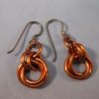 Image of Copper Triple Flower Earrings