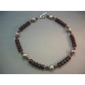 Image of Faceted Ruby Quartz and Balinese Silver Necklace