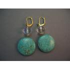 Image of Turquoise and Crystal Earrings